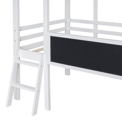 Loft House Bed With Ladder And Slide, With board And Light Strip On The Roof - The Sleep Loft - Online Mattress Showroom NYC