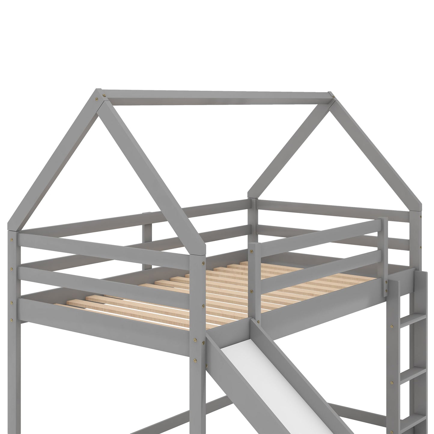 House Shape Bunk Bed With Slide And Ladder - The Sleep Loft - Online Mattress Showroom NYC