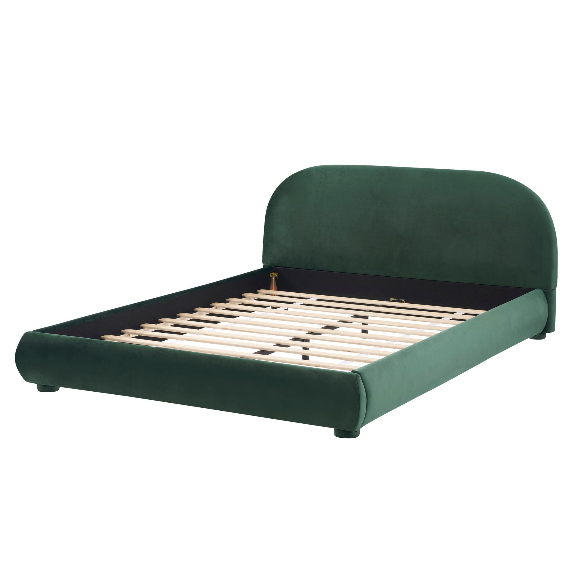 Upholstered Simple Modern Bedroom Bed With Curved Headboard - The Sleep Loft - Online Mattress Showroom NYC