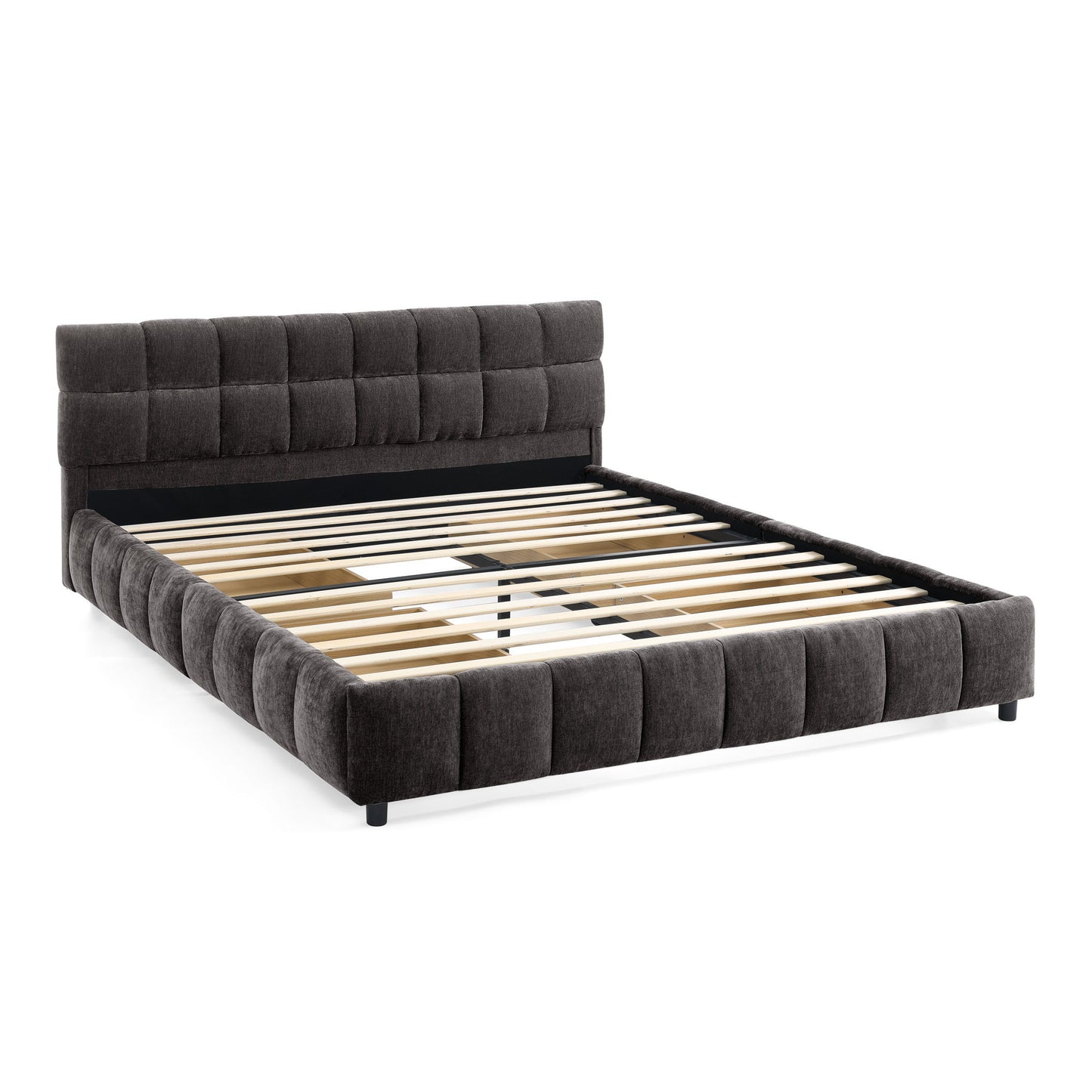 Modern Platform Bed Frame With Thick Fabric - The Sleep Loft - Online Mattress Showroom NYC