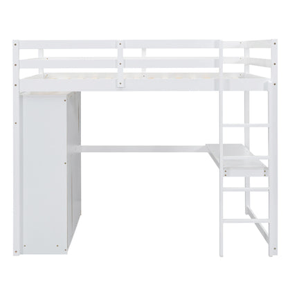 Loft Bed With Built In Wardrobe, Shelves And Drawers - The Sleep Loft - Online Mattress Showroom NYC