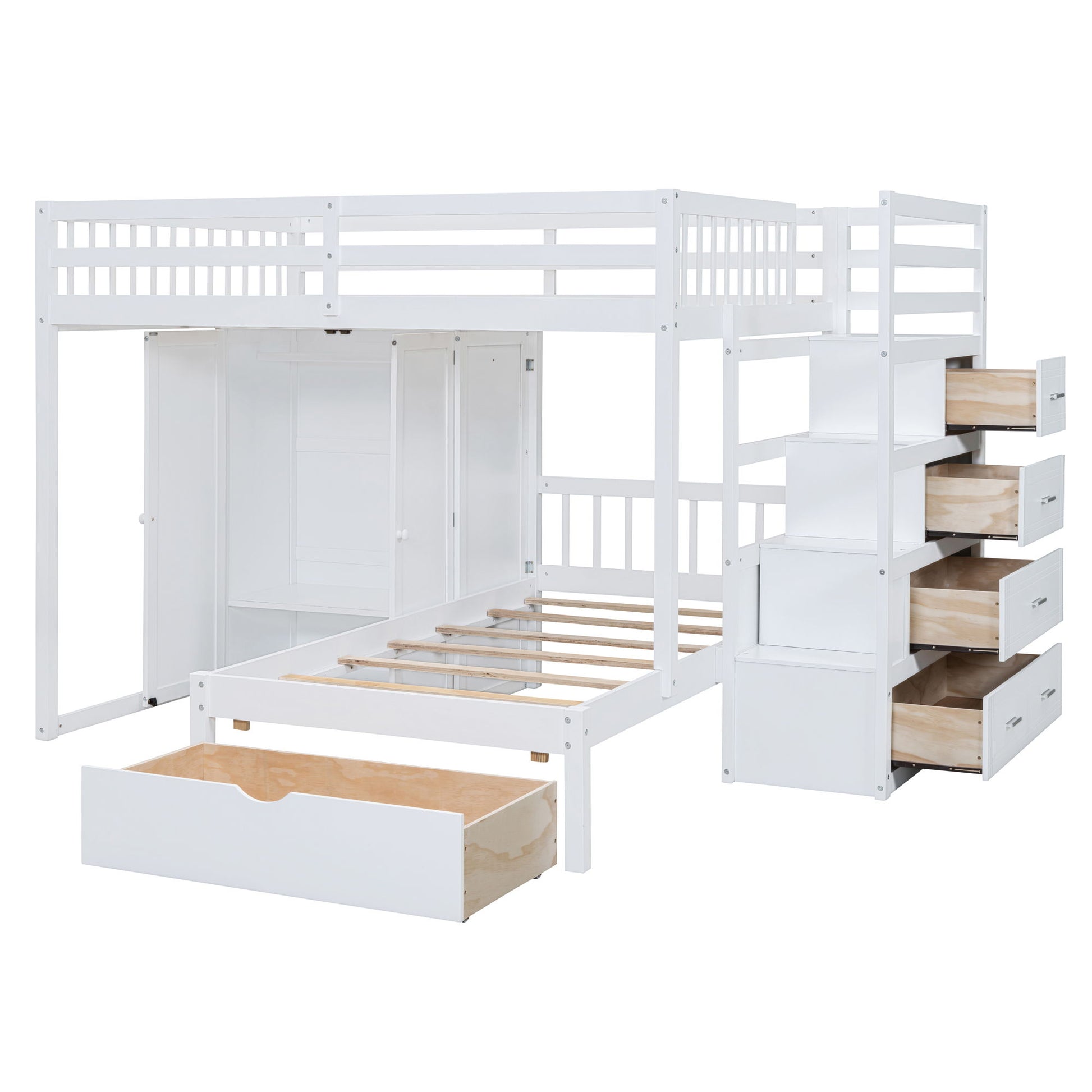 Bunk Bed With Wardrobe, Drawers - The Sleep Loft - Online Mattress Showroom NYC