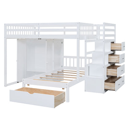 Bunk Bed With Wardrobe, Drawers - The Sleep Loft - Online Mattress Showroom NYC