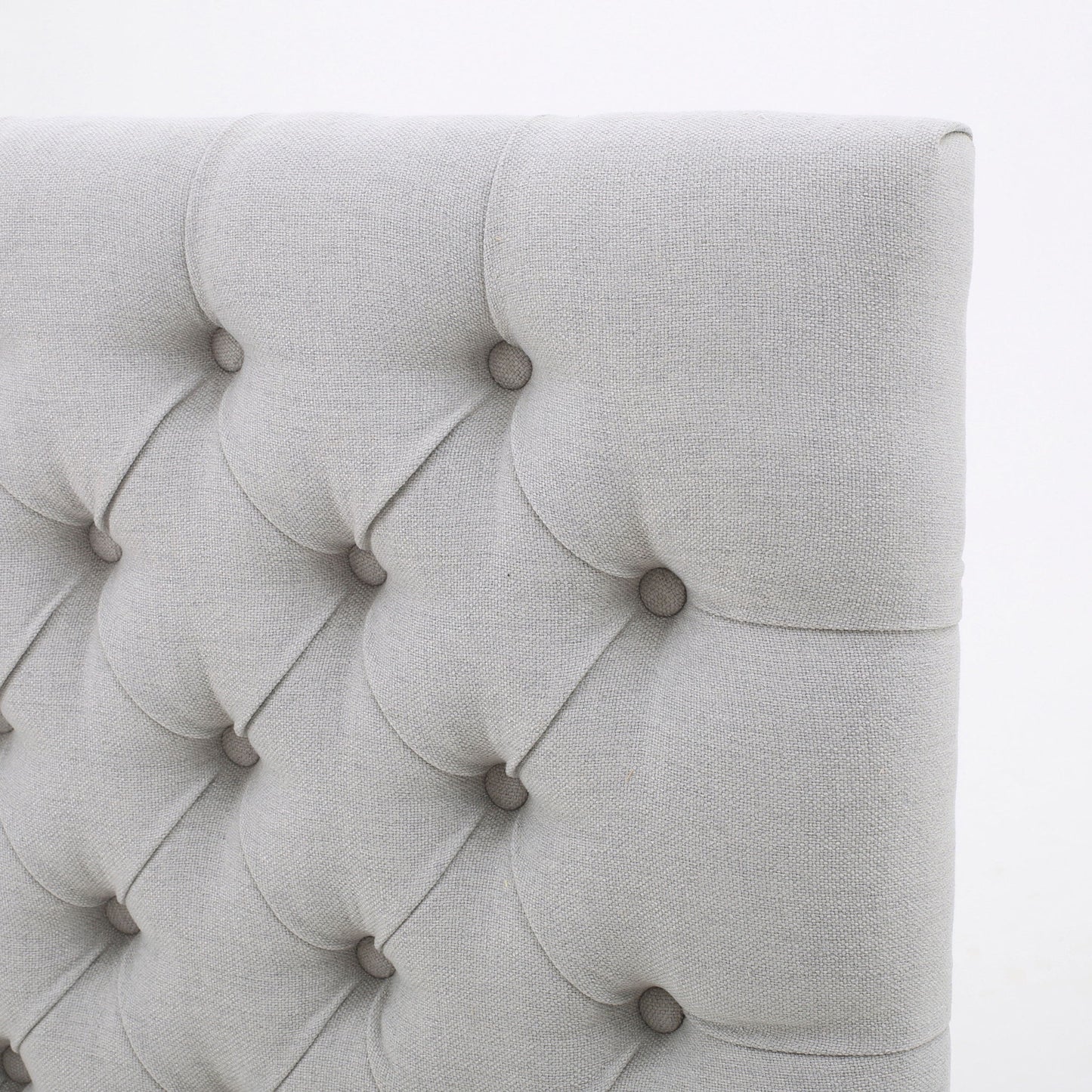 Queen Size Headboard With Button Tufting - Light Gray - The Sleep Loft - Online Mattress Showroom NYC