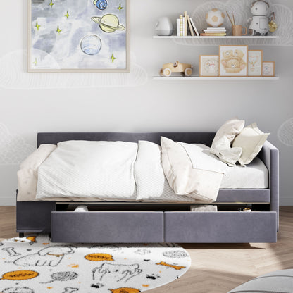 L Shaped Upholstered Platform Bed With Storage And Drawers - The Sleep Loft - Online Mattress Showroom NYC