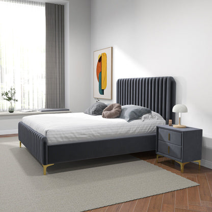 Bethany - Queen Upholstered Platform Bed - Gray - The Sleep Loft - Online Mattress Showroom NYC
