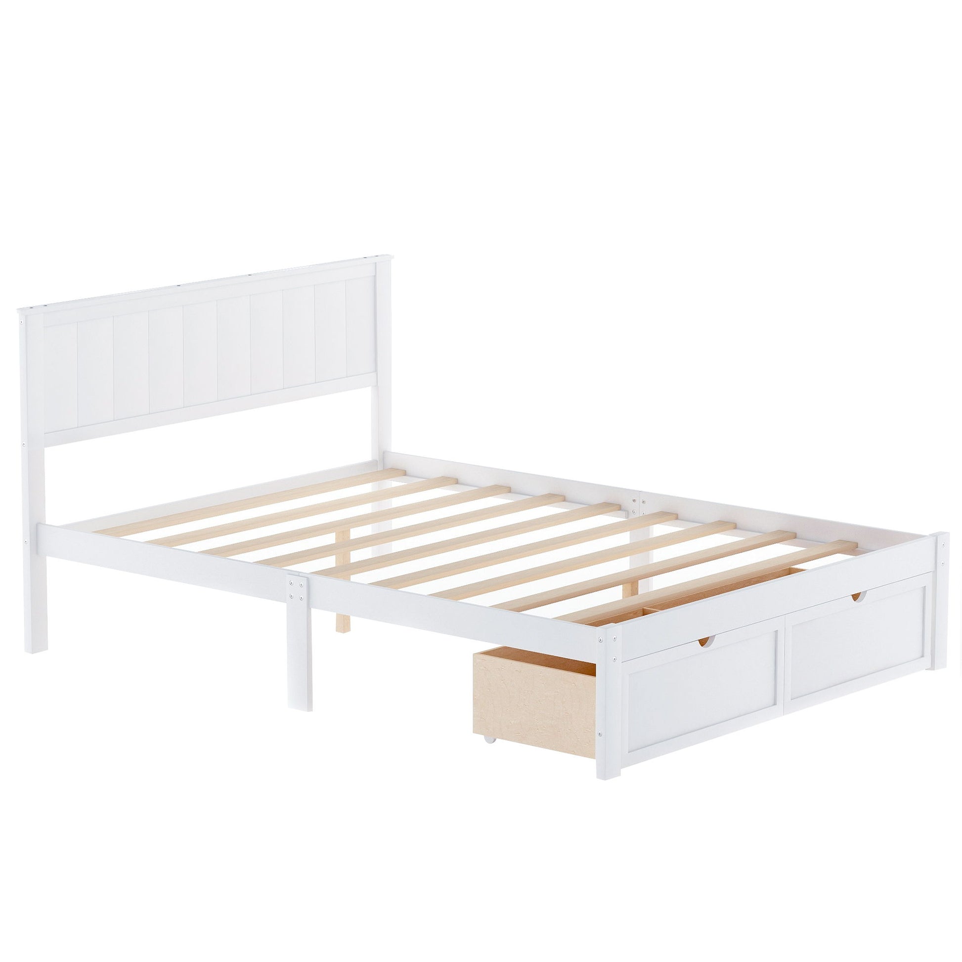 Full Size Platform Bed With Under Bed Drawers - White - The Sleep Loft - Online Mattress Showroom NYC