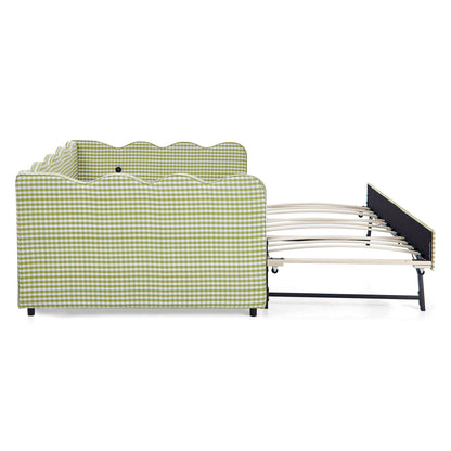 Gingham Daybed With USB Charging Port, Wave-Shaped Design - The Sleep Loft - Online Mattress Showroom NYC