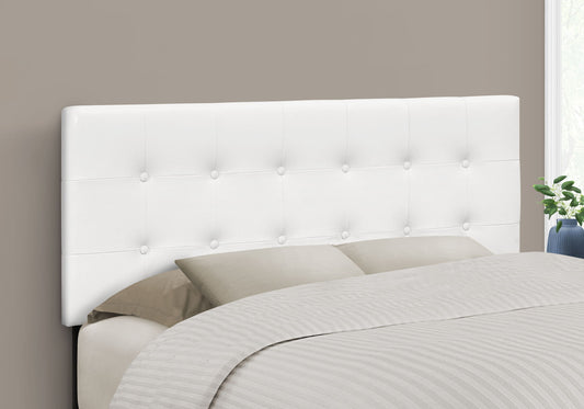 Full Size Headboard Only Upholstered Leather Look - White - The Sleep Loft - Online Mattress Showroom NYC