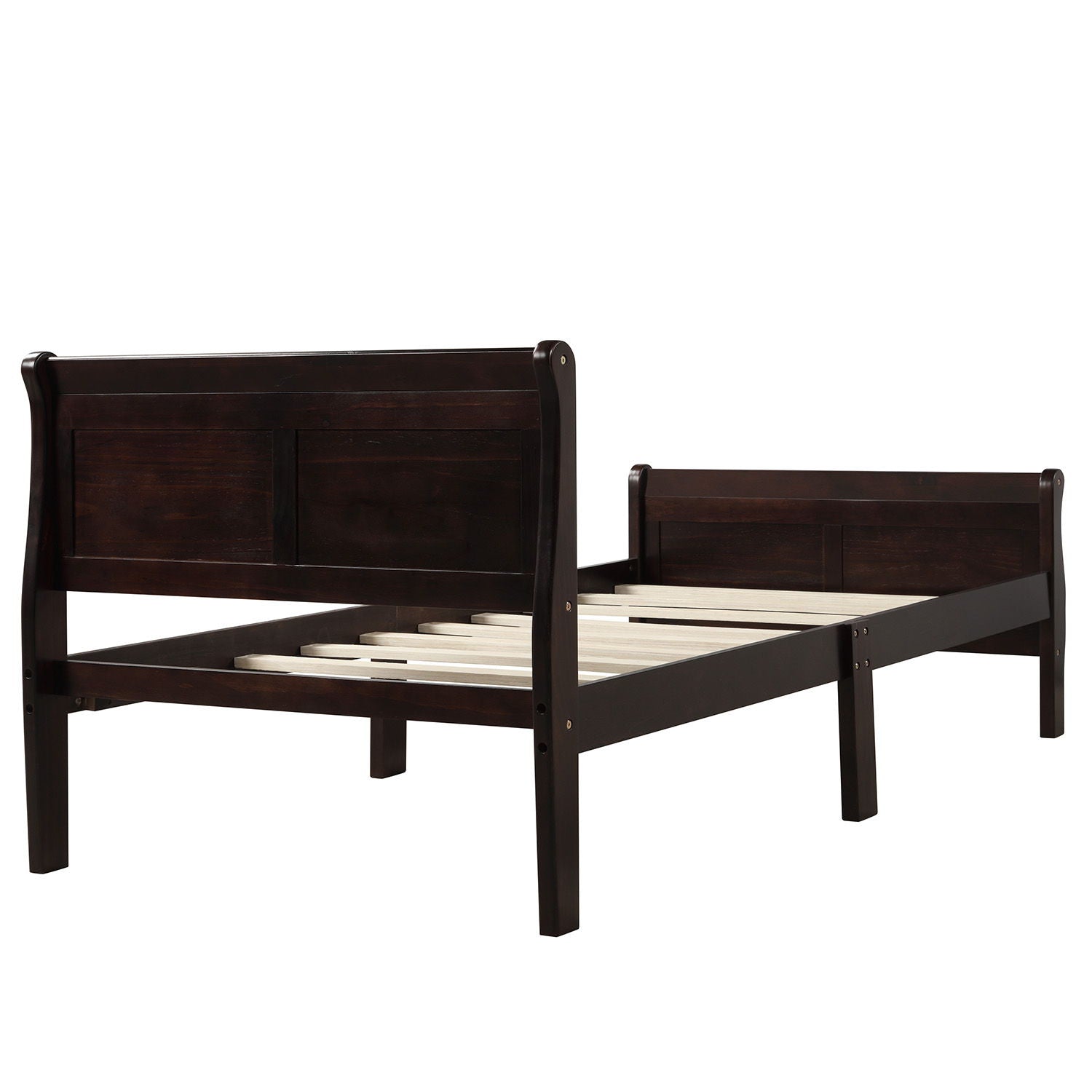 Platform Bed Frame Mattress Foundation Sleigh Bed With Headboard / Footboard / Wood Slat Suppor - The Sleep Loft - Online Mattress Showroom NYC