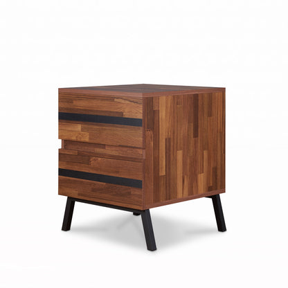 Karine - Accent Table - Black / Walnut - The Sleep Loft - Online Mattress Showroom NYC