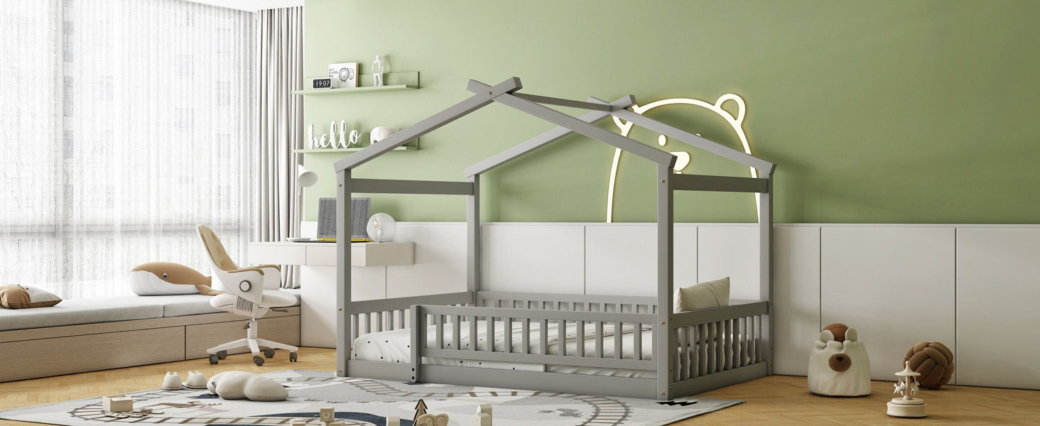 Bed House Bed Frame With Fence - The Sleep Loft - Online Mattress Showroom NYC