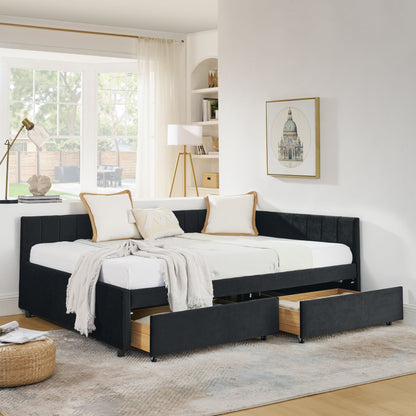 Upholstered Tufted Daybed Frame With Storage Drawers - The Sleep Loft - Online Mattress Showroom NYC