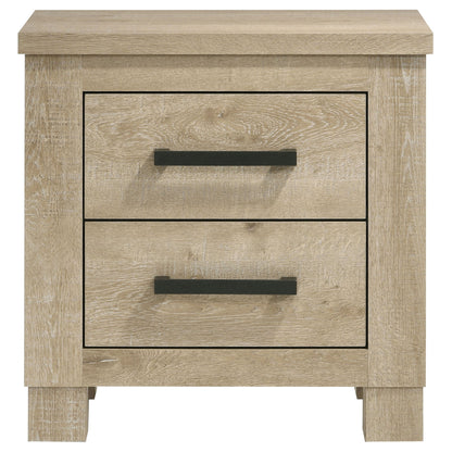 Sansome - 2 Drawer Nightstand Bedside Table - Oak - The Sleep Loft - Online Mattress Showroom NYC