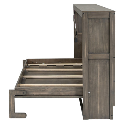Murphy Bed With LED Light, Foldable Wall Bed Cabinet - The Sleep Loft - Online Mattress Showroom NYC