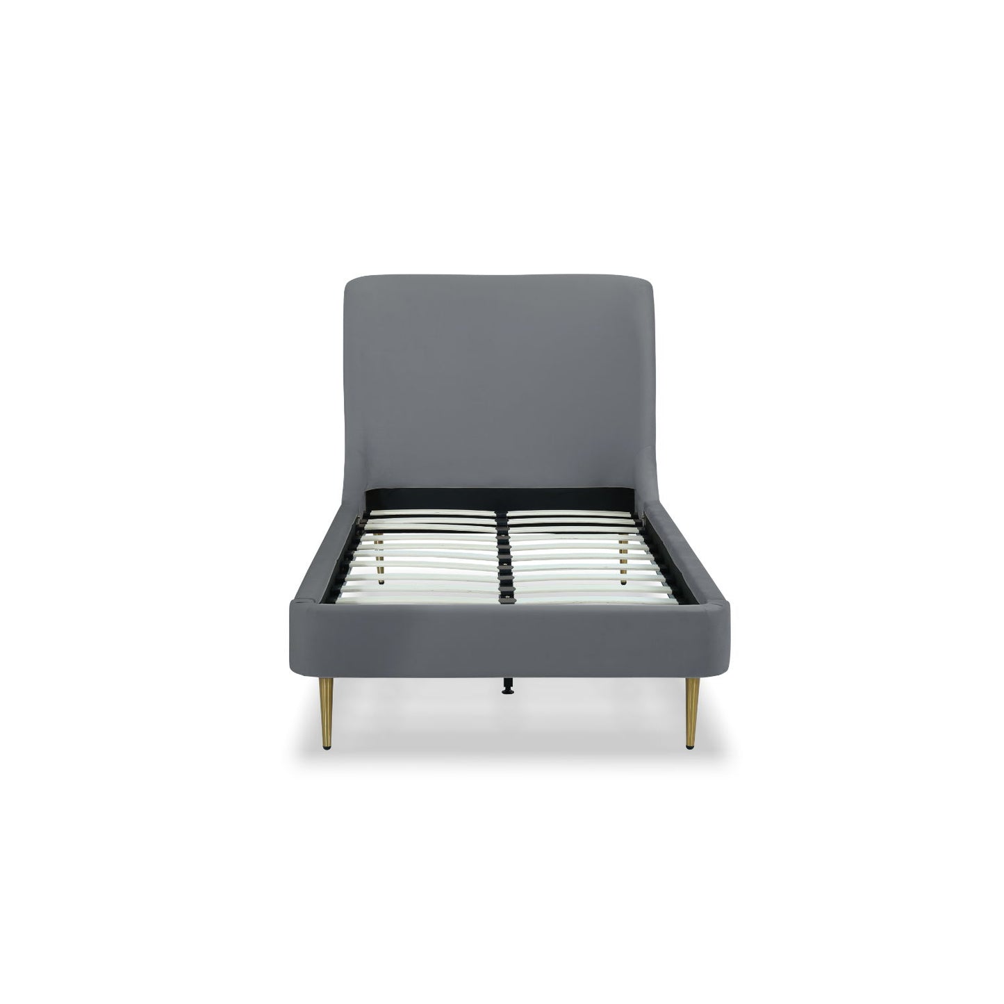 Mid-Century Modern Upholstered Bed With Curved Headboard - The Sleep Loft - Online Mattress Showroom NYC