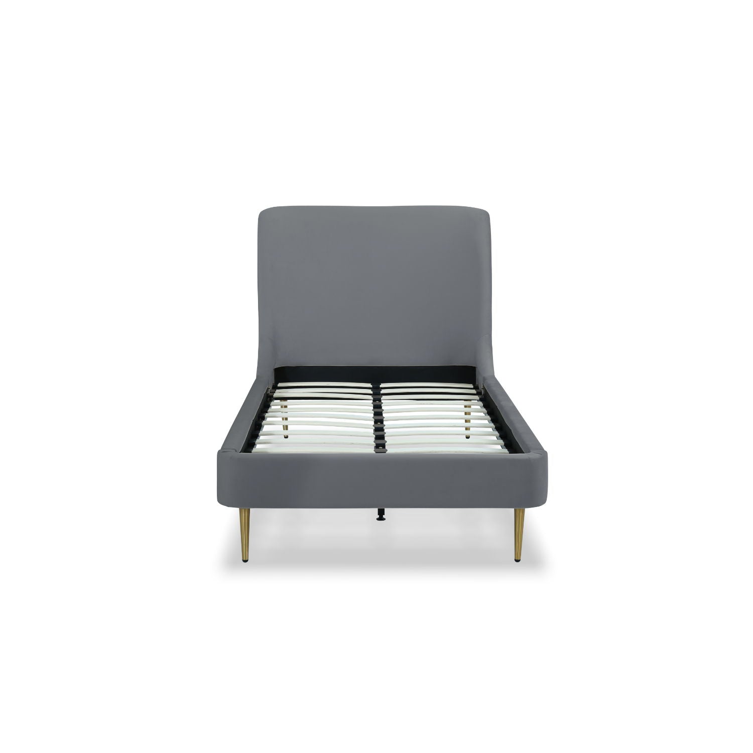 Mid-Century Modern Upholstered Bed With Curved Headboard - The Sleep Loft - Online Mattress Showroom NYC