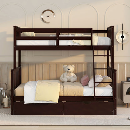 Bunk Bed With Ladders And 2 Storage Drawers - The Sleep Loft - Online Mattress Showroom NYC