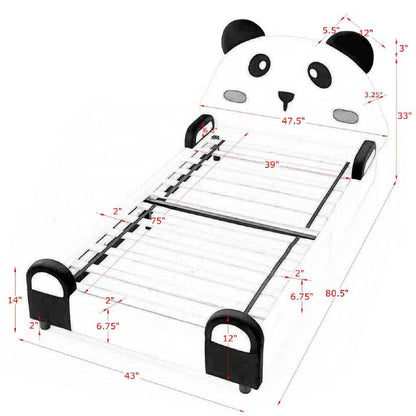 Twin Size Cute Panda Shaped Kids Bed - White / Black - The Sleep Loft - Online Mattress Showroom NYC