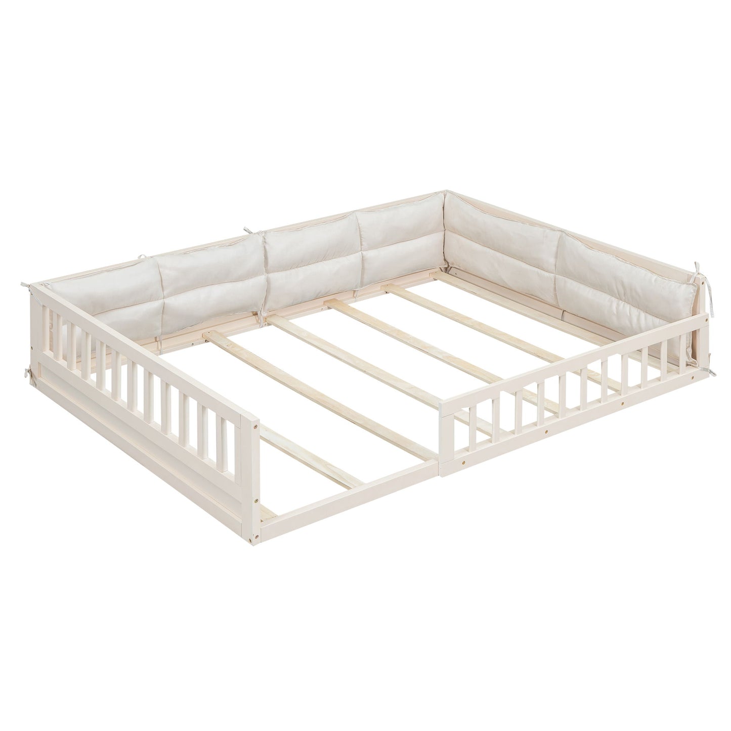 Upholstered Platform Bed With Guardrail And Pillow - The Sleep Loft - Online Mattress Showroom NYC