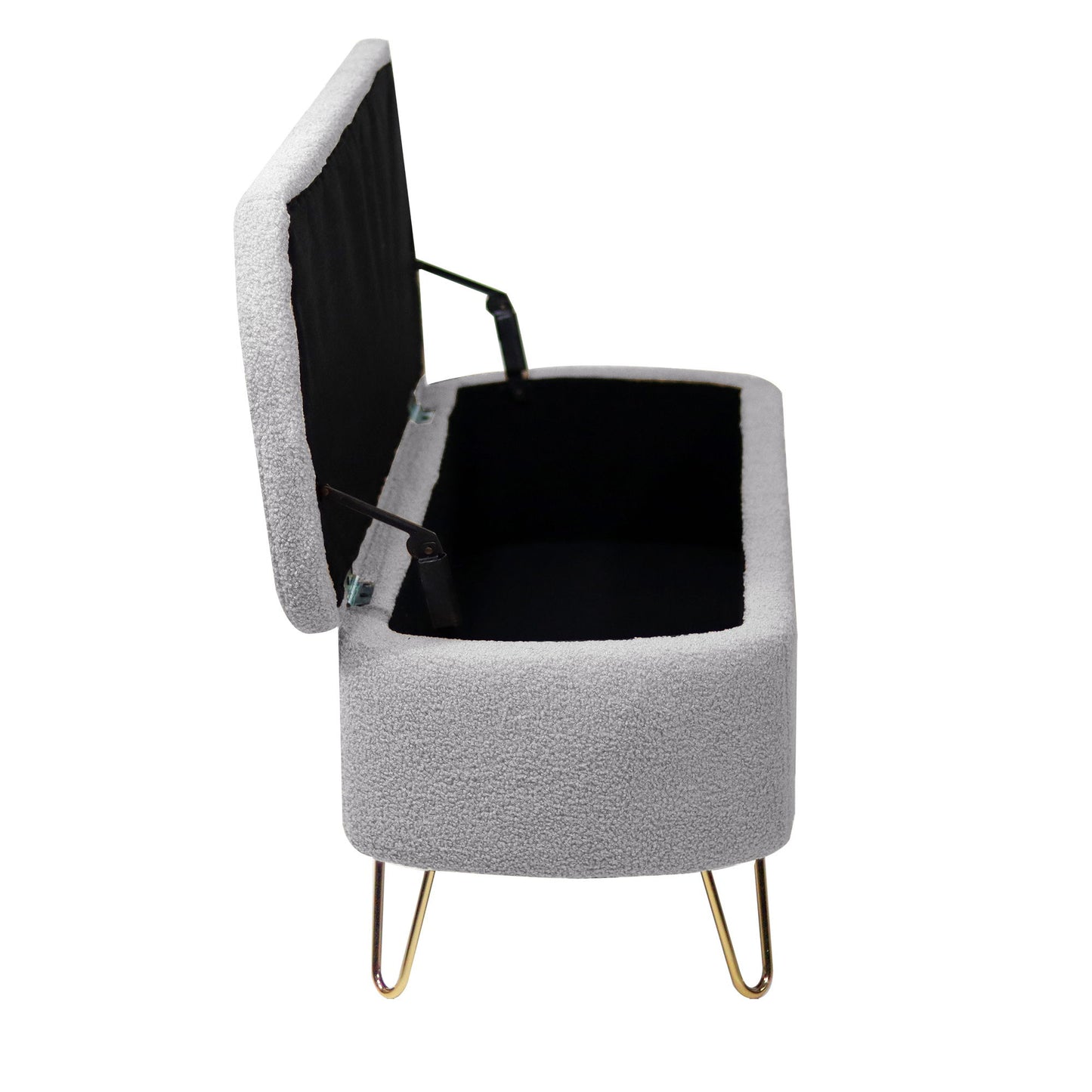 Storage Ottoman Bench For End Of Bed Legs, Modern Camel Faux Fur Entryway Bench Upholstered Padded With Storage For Living Room Bedroom - The Sleep Loft - Online Mattress Showroom NYC