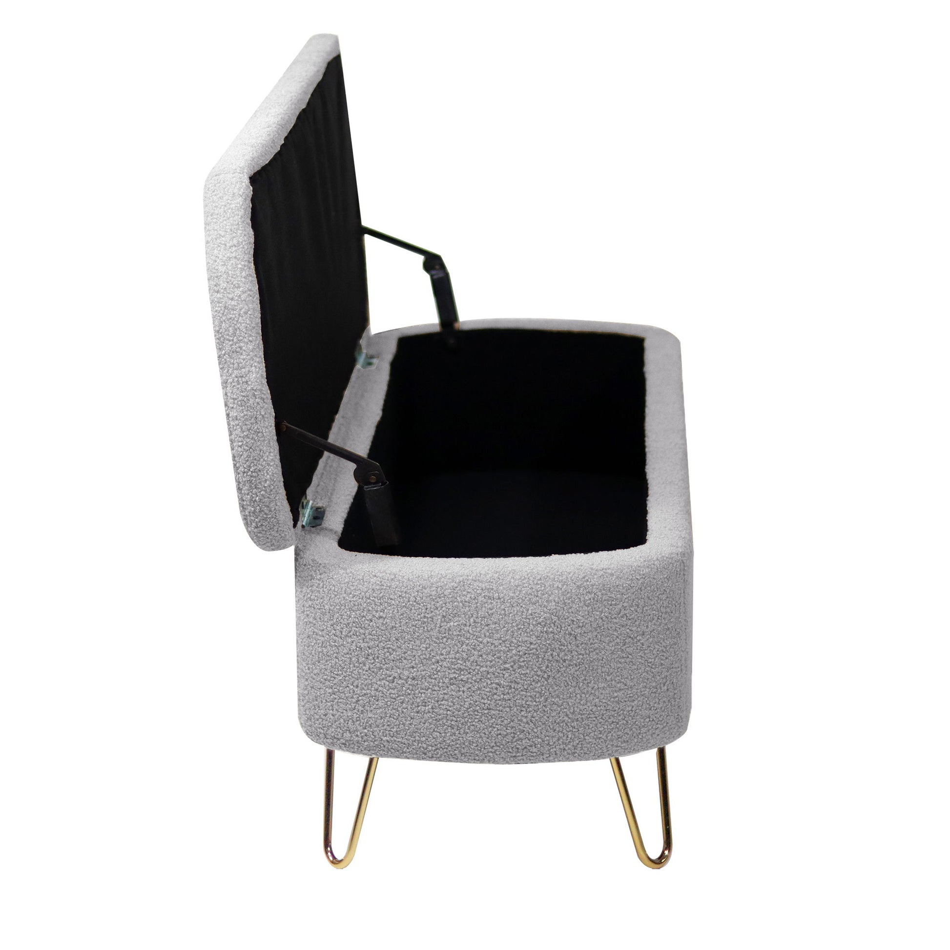 Storage Ottoman Bench For End Of Bed Legs, Modern Camel Faux Fur Entryway Bench Upholstered Padded With Storage For Living Room Bedroom - The Sleep Loft - Online Mattress Showroom NYC