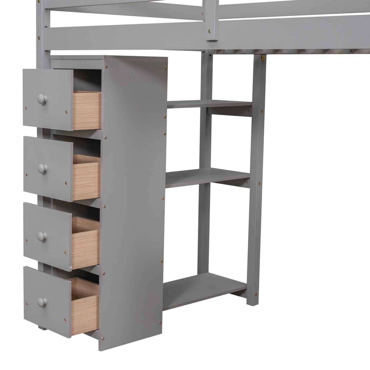 Loft Bed With Storage Drawers, Desk And Stairs With Shelves - The Sleep Loft - Online Mattress Showroom NYC