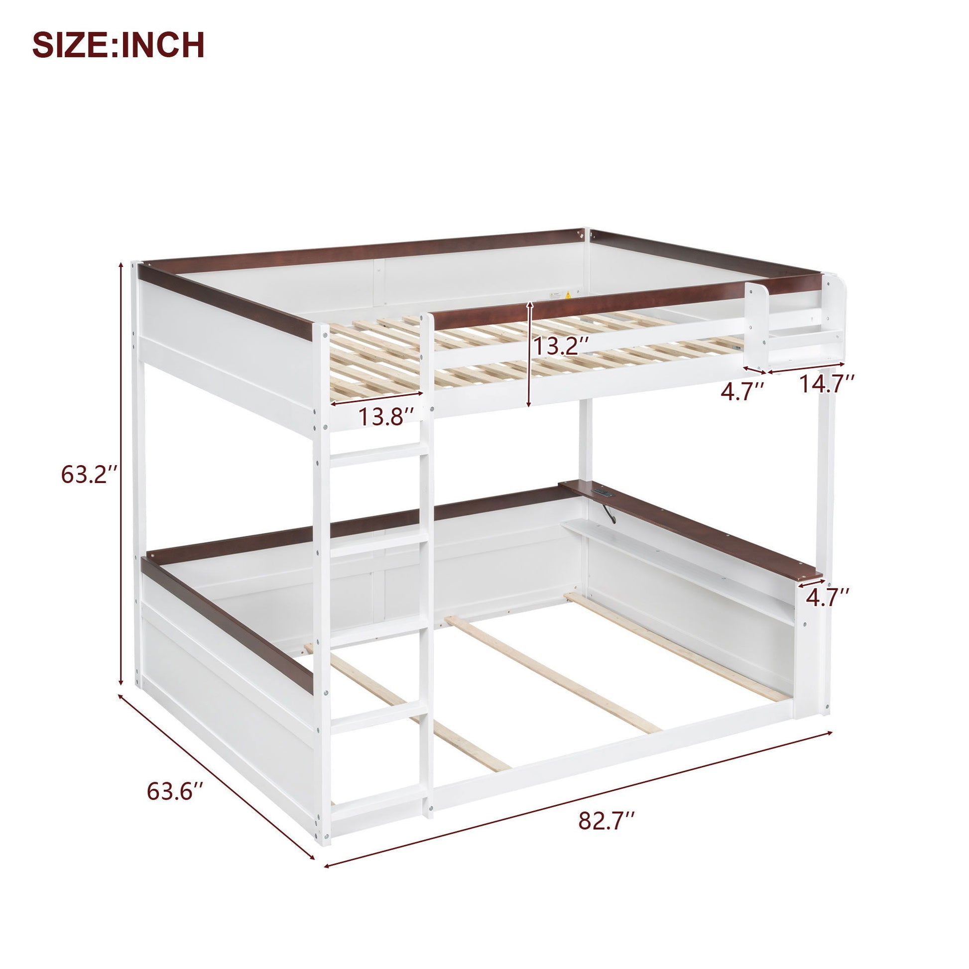Bunk Bed With Built In Shelves, Storage Box, LED Light And USB Charging Station - The Sleep Loft - Online Mattress Showroom NYC