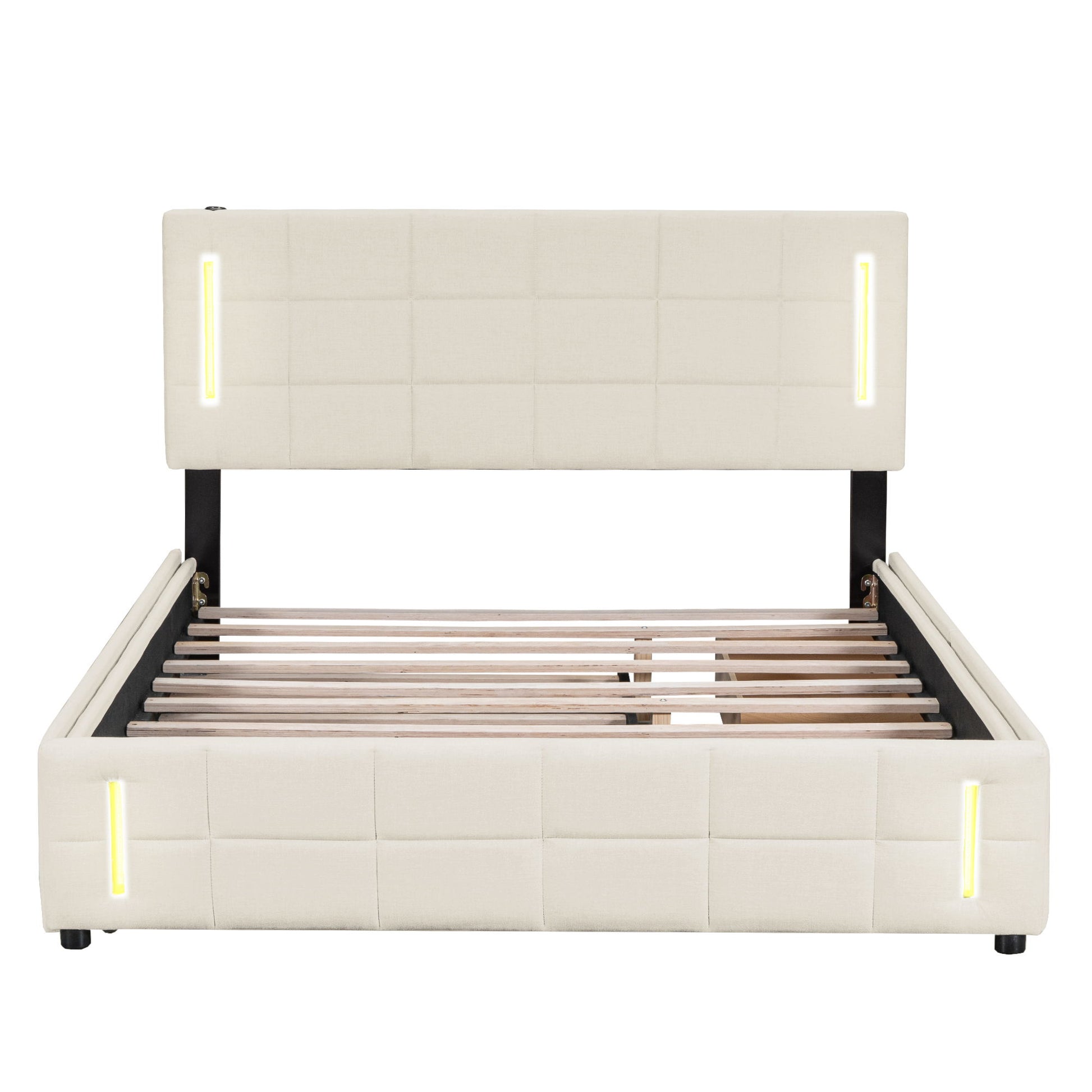 Upholstered Platform Bed With Trundle & Drawers - The Sleep Loft - Online Mattress Showroom NYC