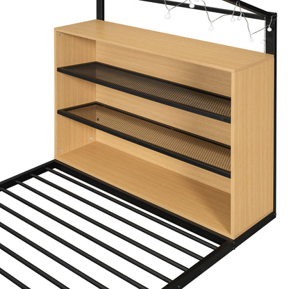 Bed House Frame With Shelves And Lights - The Sleep Loft - Online Mattress Showroom NYC