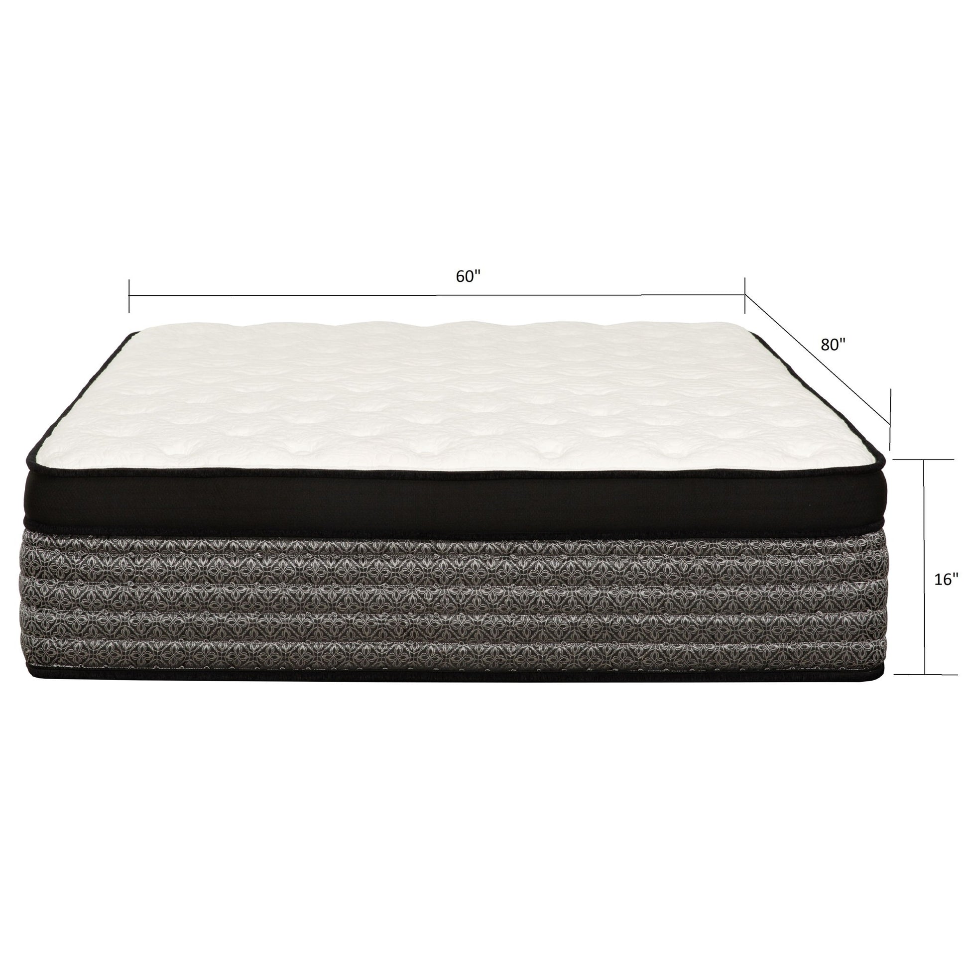 Premium 16" Queen Size Hybrid Mattress In A Box Plush Gel Memory Foam Top With Cooling Technology - Gray / White - The Sleep Loft - Online Mattress Showroom NYC