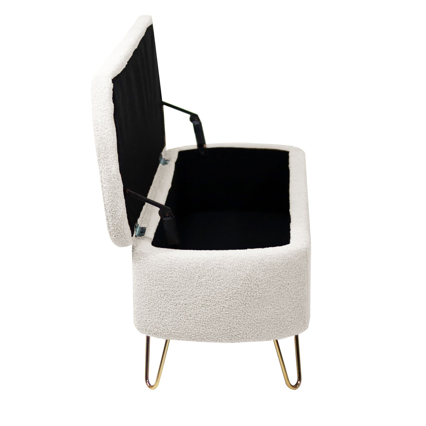 Storage Ottoman Bench For End Of Bed Legs, Modern Camel Faux Fur Entryway Bench Upholstered Padded With Storage For Living Room Bedroom - The Sleep Loft - Online Mattress Showroom NYC
