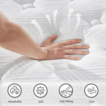 12" Hybrid Mattress With Individual Pocket Spring, Comortable Memory Foam - The Sleep Loft - Online Mattress Showroom NYC