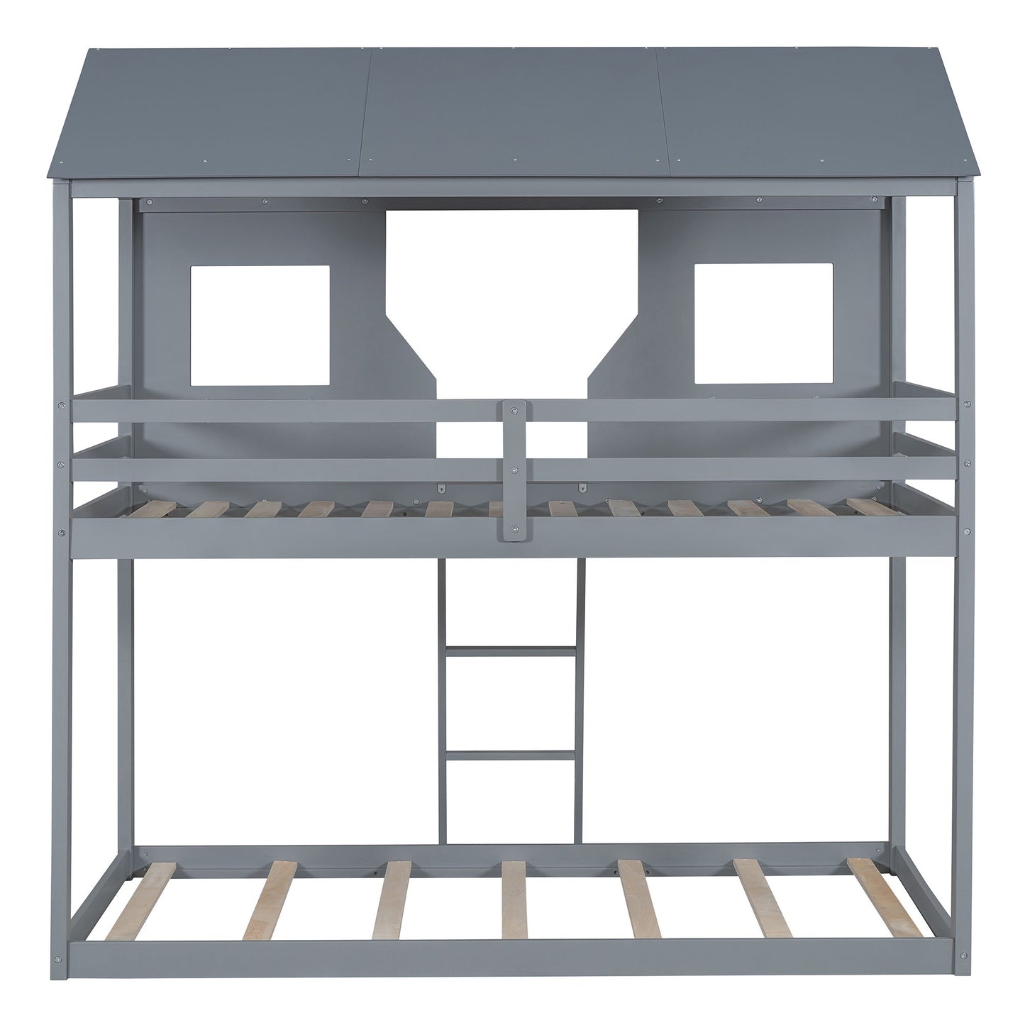 Twin Over Twin Bunk Bed With Roof, Window, Guardrail, Ladder - The Sleep Loft - Online Mattress Showroom NYC