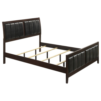 Eastern King Panel Bed With Upholstered Headboard And Footboard - Cappuccino - The Sleep Loft - Online Mattress Showroom NYC