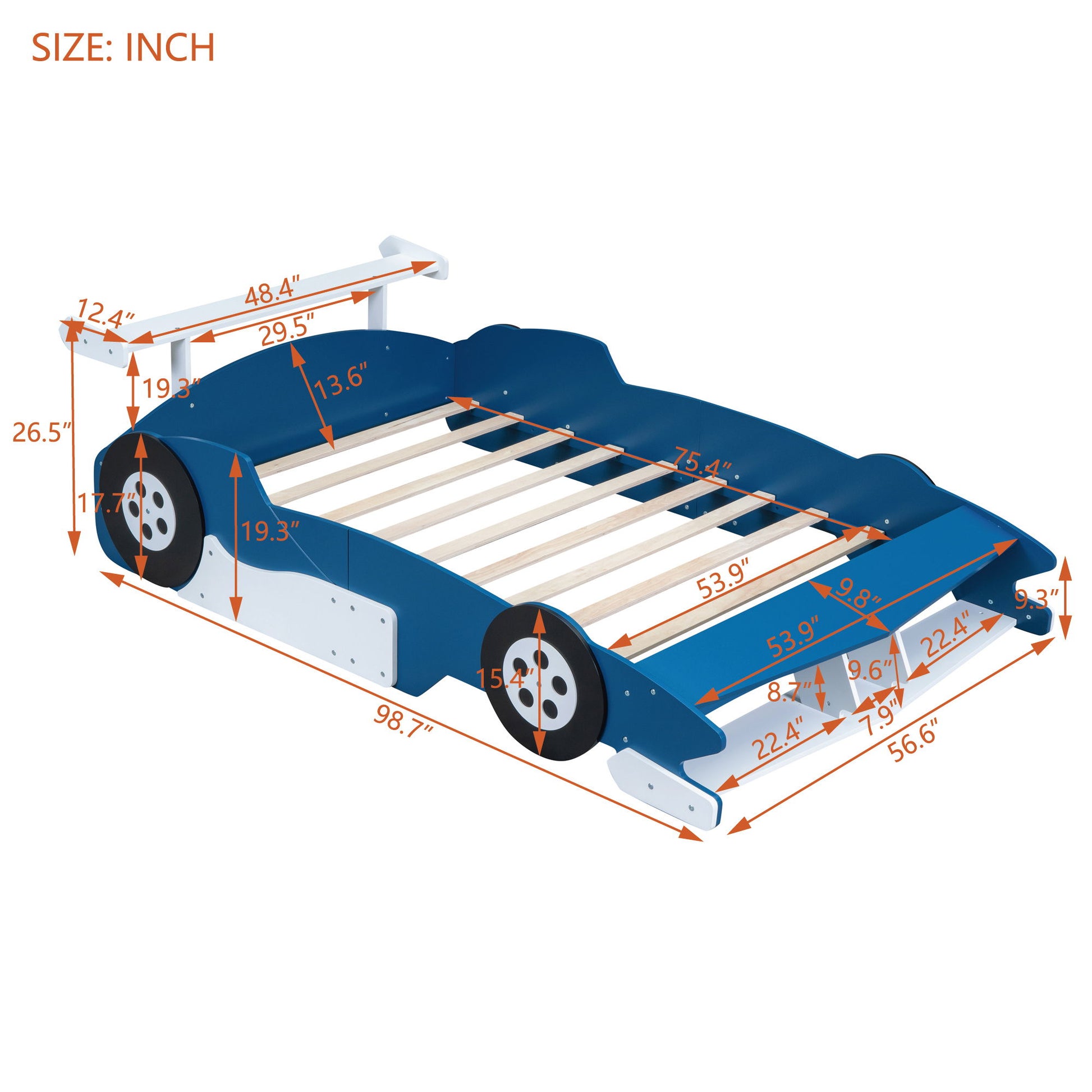 Race Car-Shaped Platform Bed With Wheels - The Sleep Loft - Online Mattress Showroom NYC