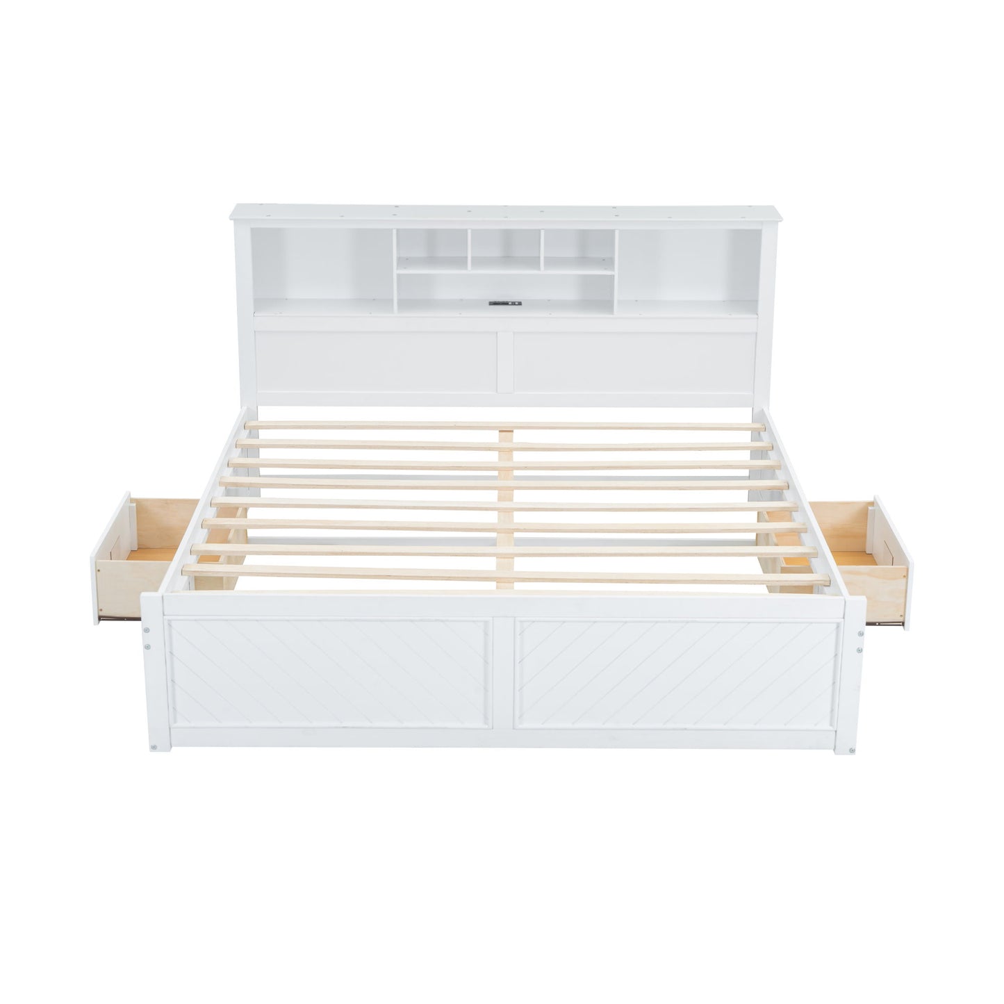 Platform Bed With Multi Storage Headboard, USB And Drawers - The Sleep Loft - Online Mattress Showroom NYC