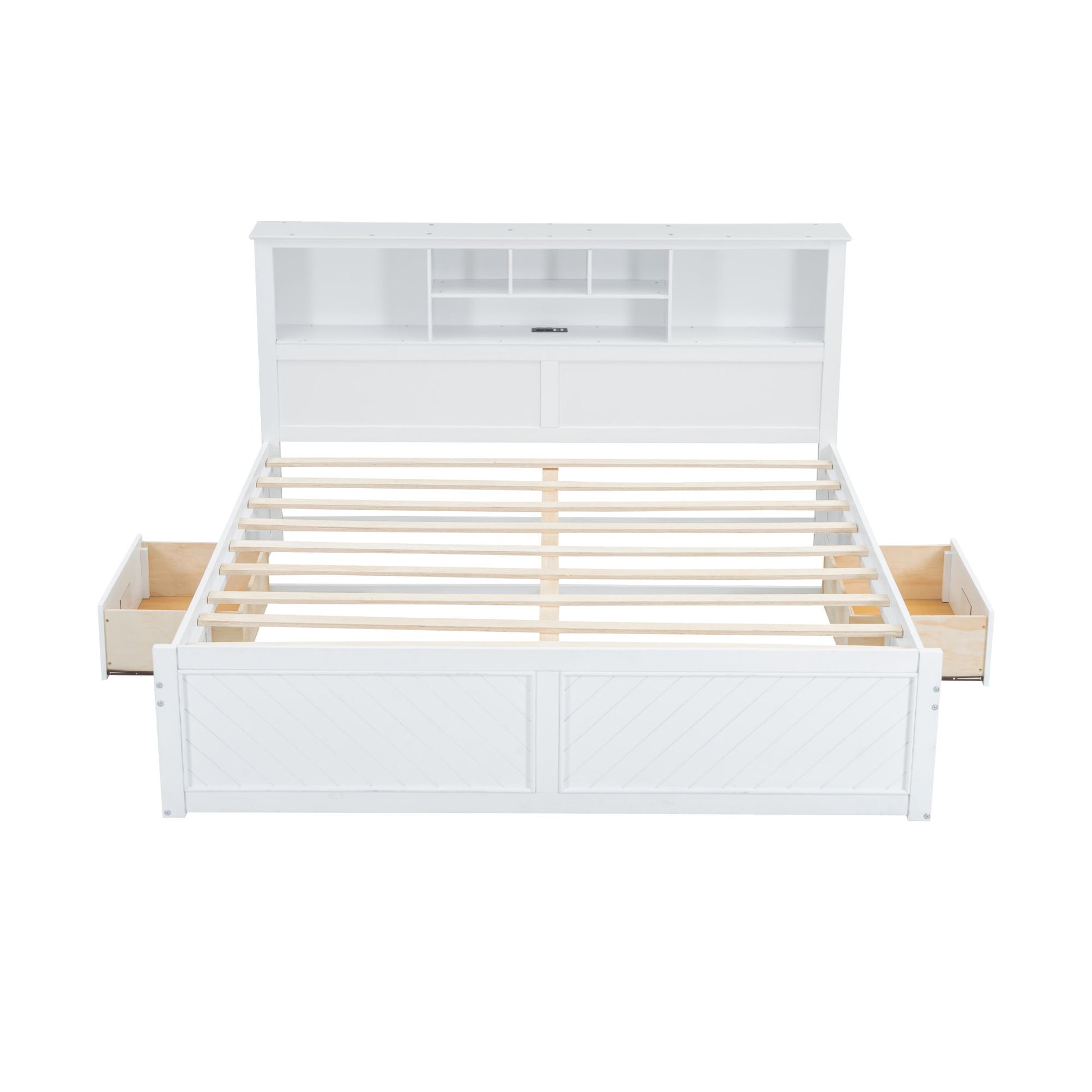 Platform Bed With Multi Storage Headboard, USB And Drawers - The Sleep Loft - Online Mattress Showroom NYC