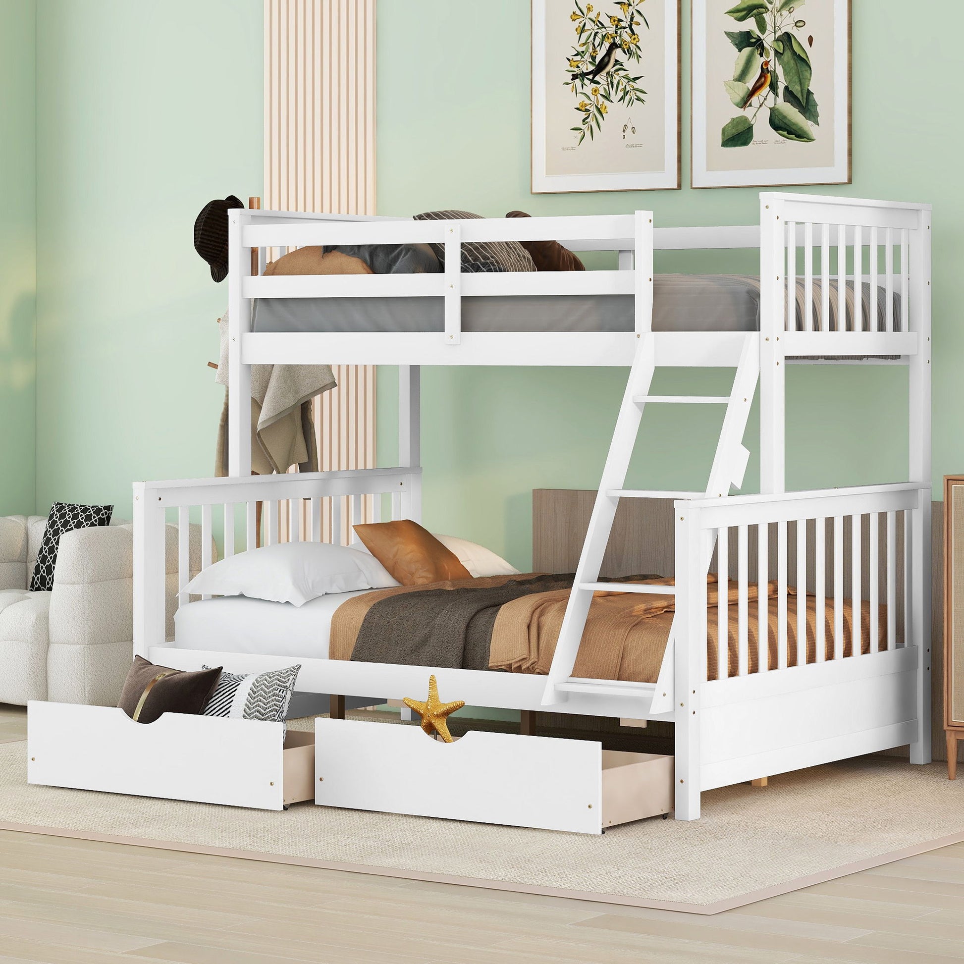 Bunk Bed With Ladders And 2 Storage Drawers - The Sleep Loft - Online Mattress Showroom NYC
