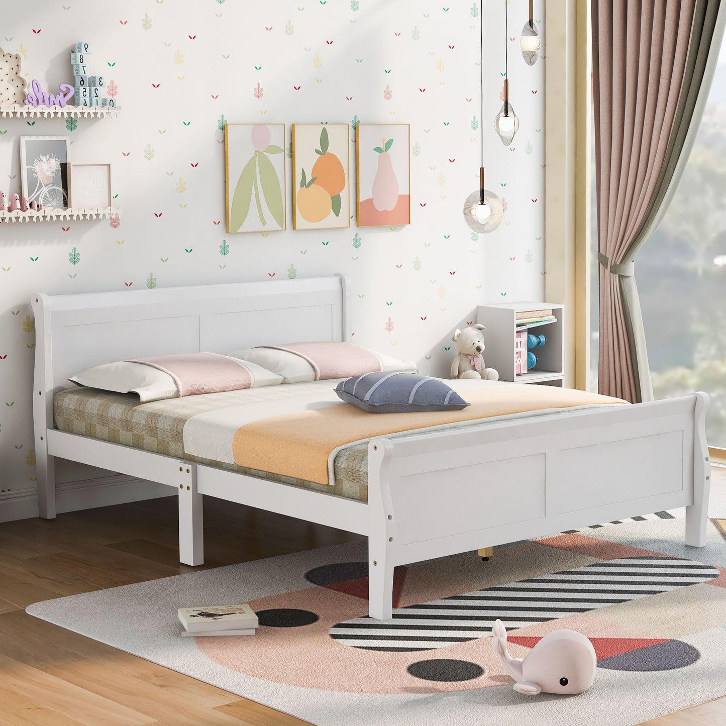 Platform Bed Frame Mattress Foundation Sleigh Bed With Headboard / Footboard / Wood Slat Suppor - The Sleep Loft - Online Mattress Showroom NYC