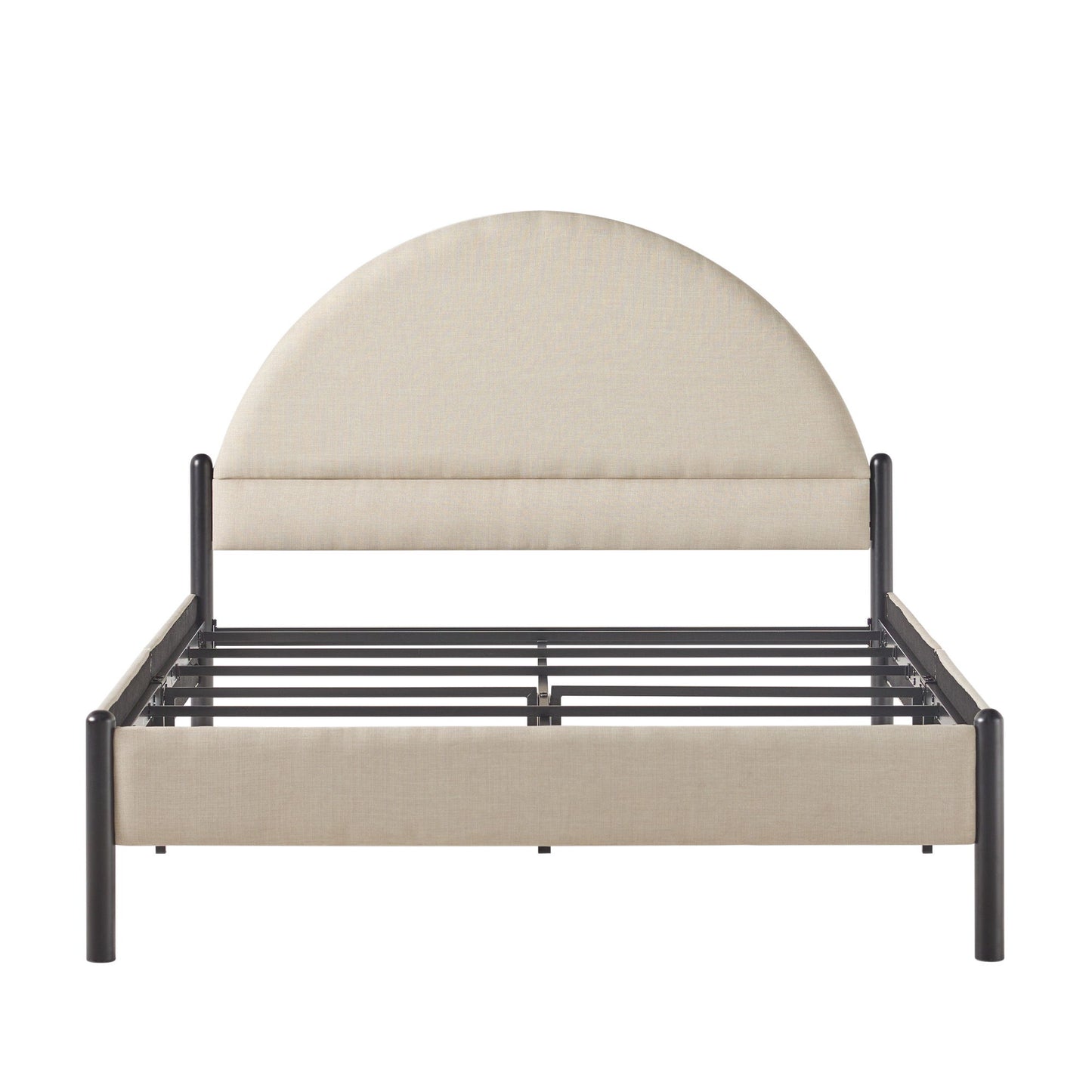 Bed Modern Upholstered Curved Headboard - The Sleep Loft - Online Mattress Showroom NYC