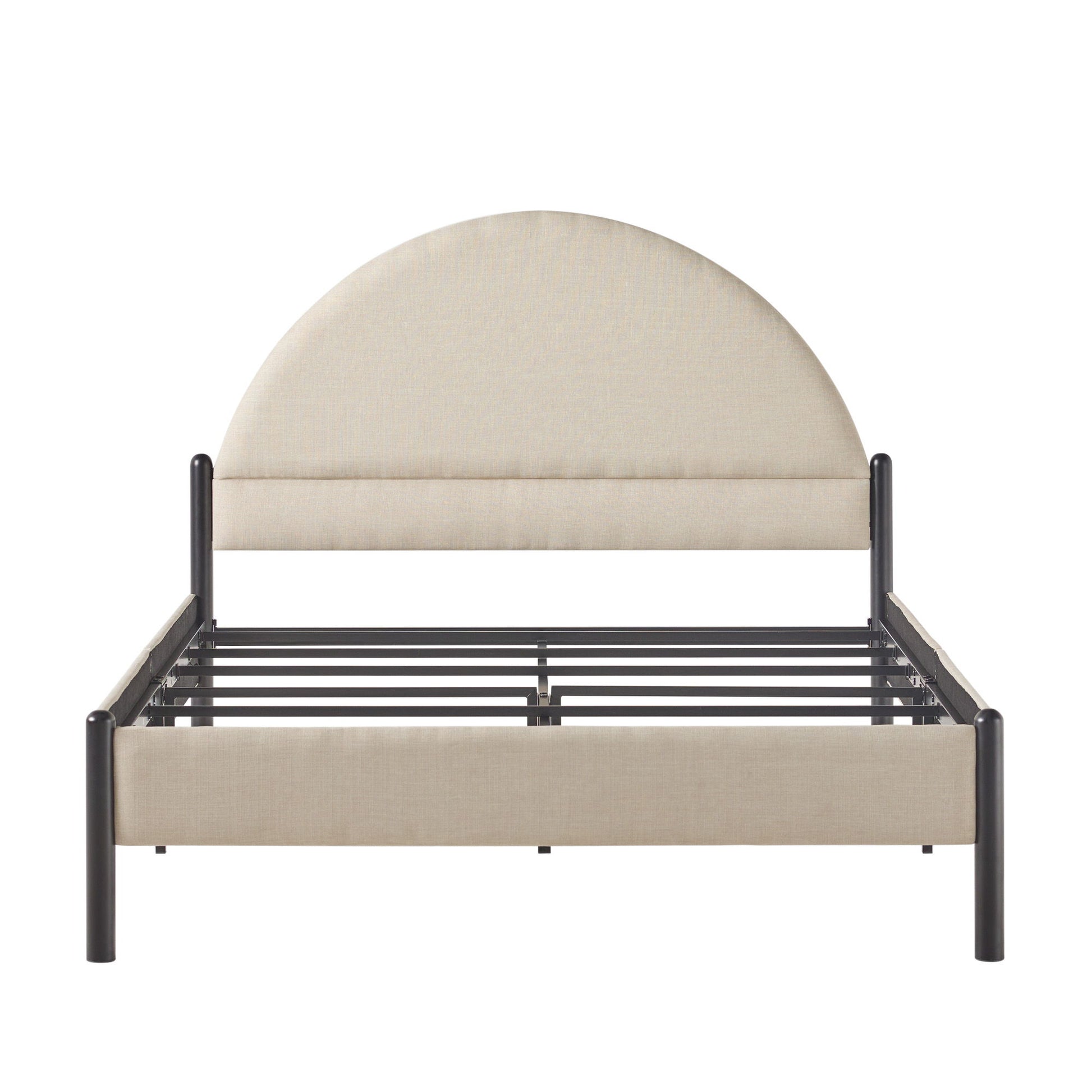 Bed Modern Upholstered Curved Headboard - The Sleep Loft - Online Mattress Showroom NYC