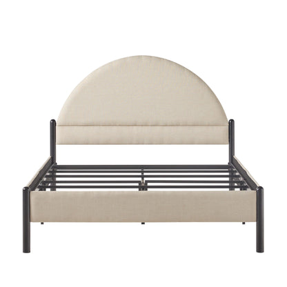 Bed Modern Upholstered Curved Headboard - The Sleep Loft - Online Mattress Showroom NYC