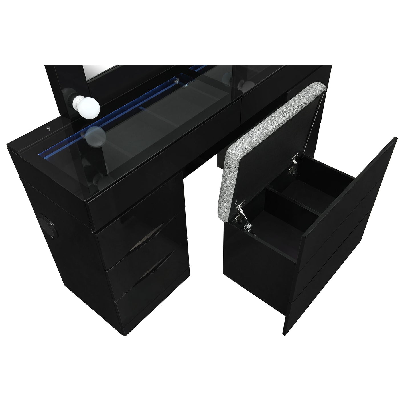 Elisa - Vanity Set With Stool And LED Bulbs - The Sleep Loft - Online Mattress Showroom NYC