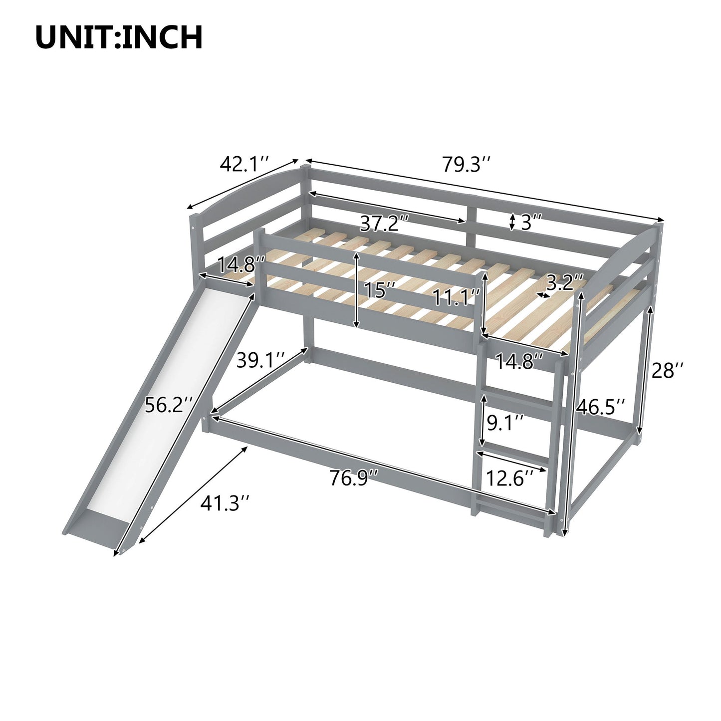 Durable Bunk Bed With Convertible Slide And Ladder - The Sleep Loft - Online Mattress Showroom NYC