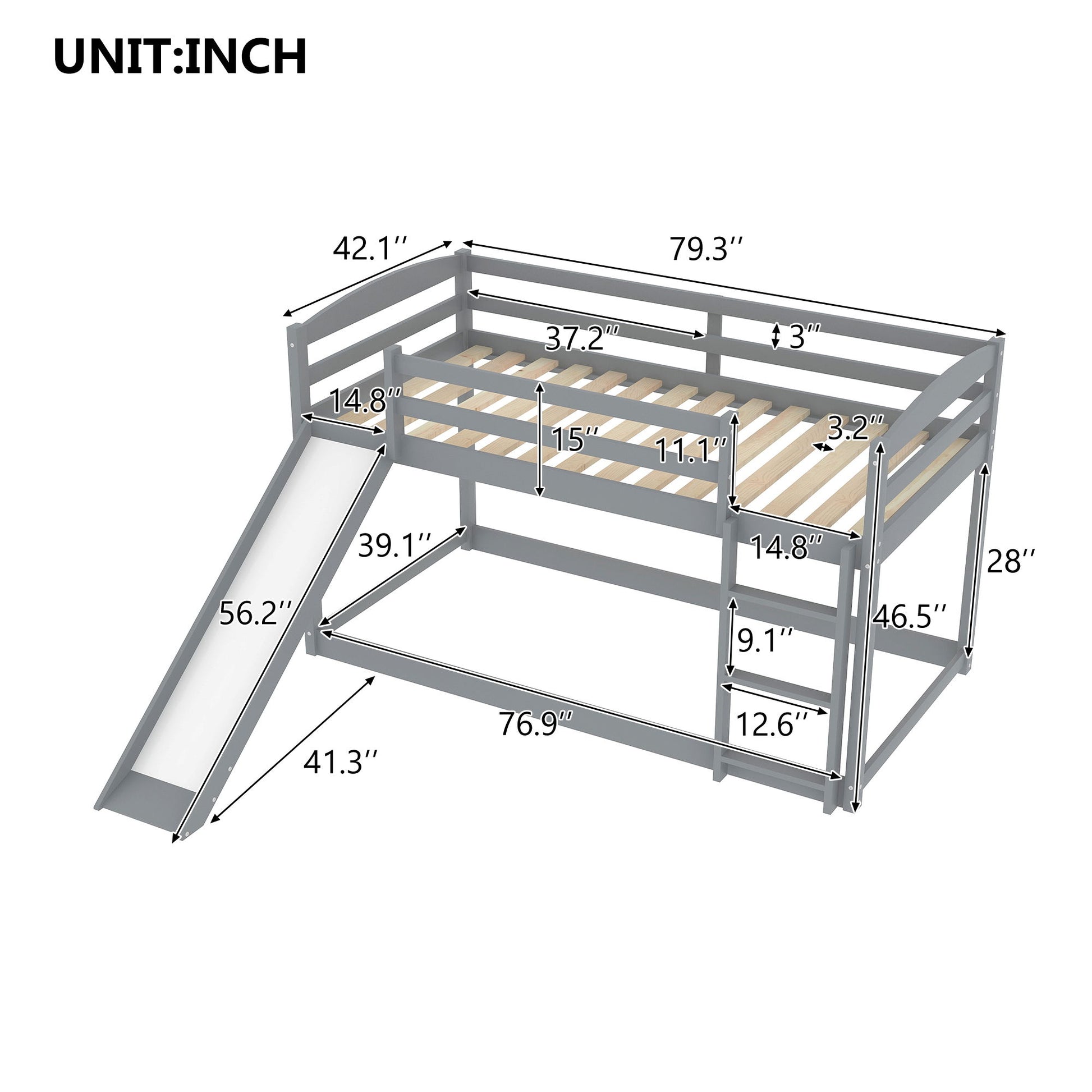 Durable Bunk Bed With Convertible Slide And Ladder - The Sleep Loft - Online Mattress Showroom NYC
