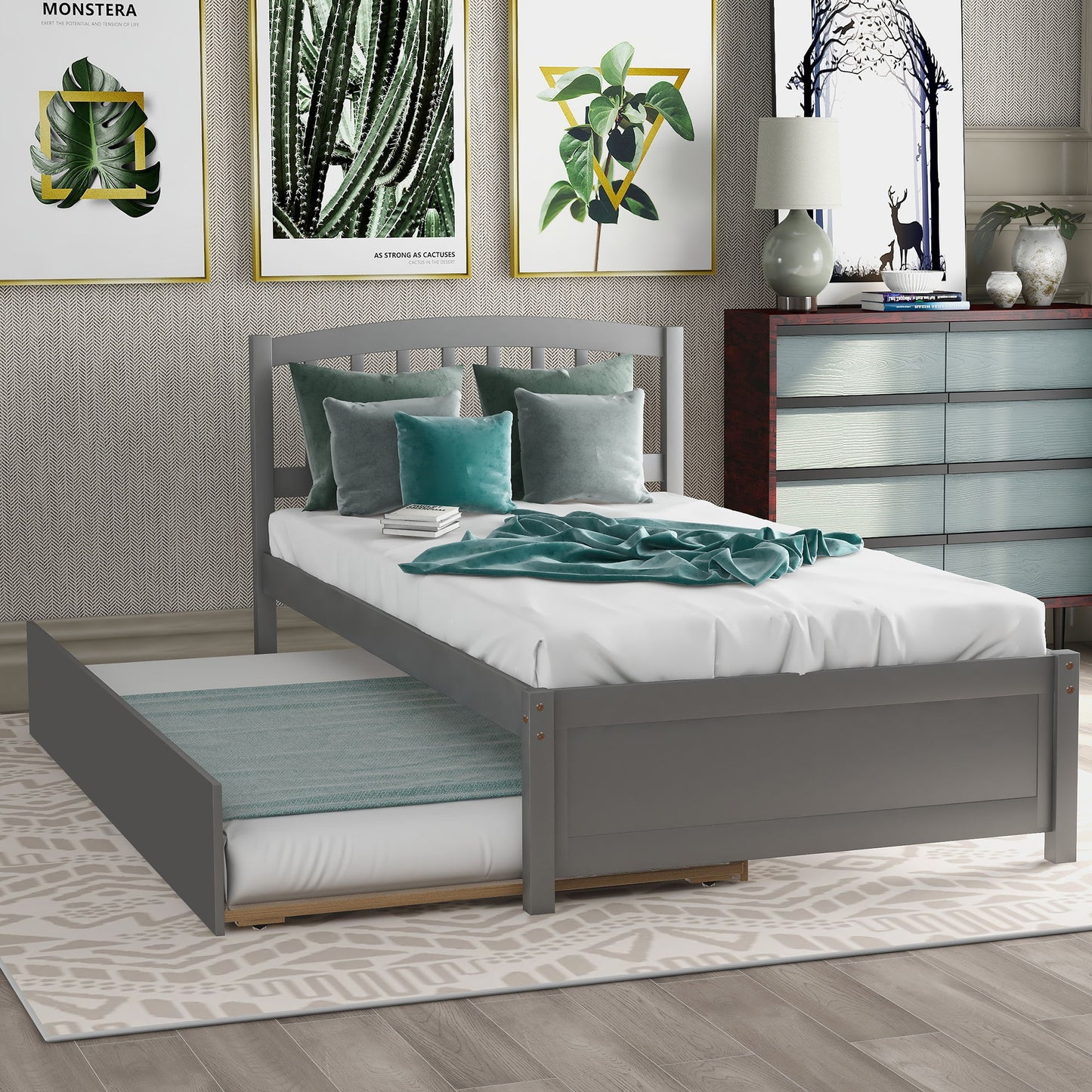 Platform Bed Wood Bed Frame With Trundle - The Sleep Loft - Online Mattress Showroom NYC