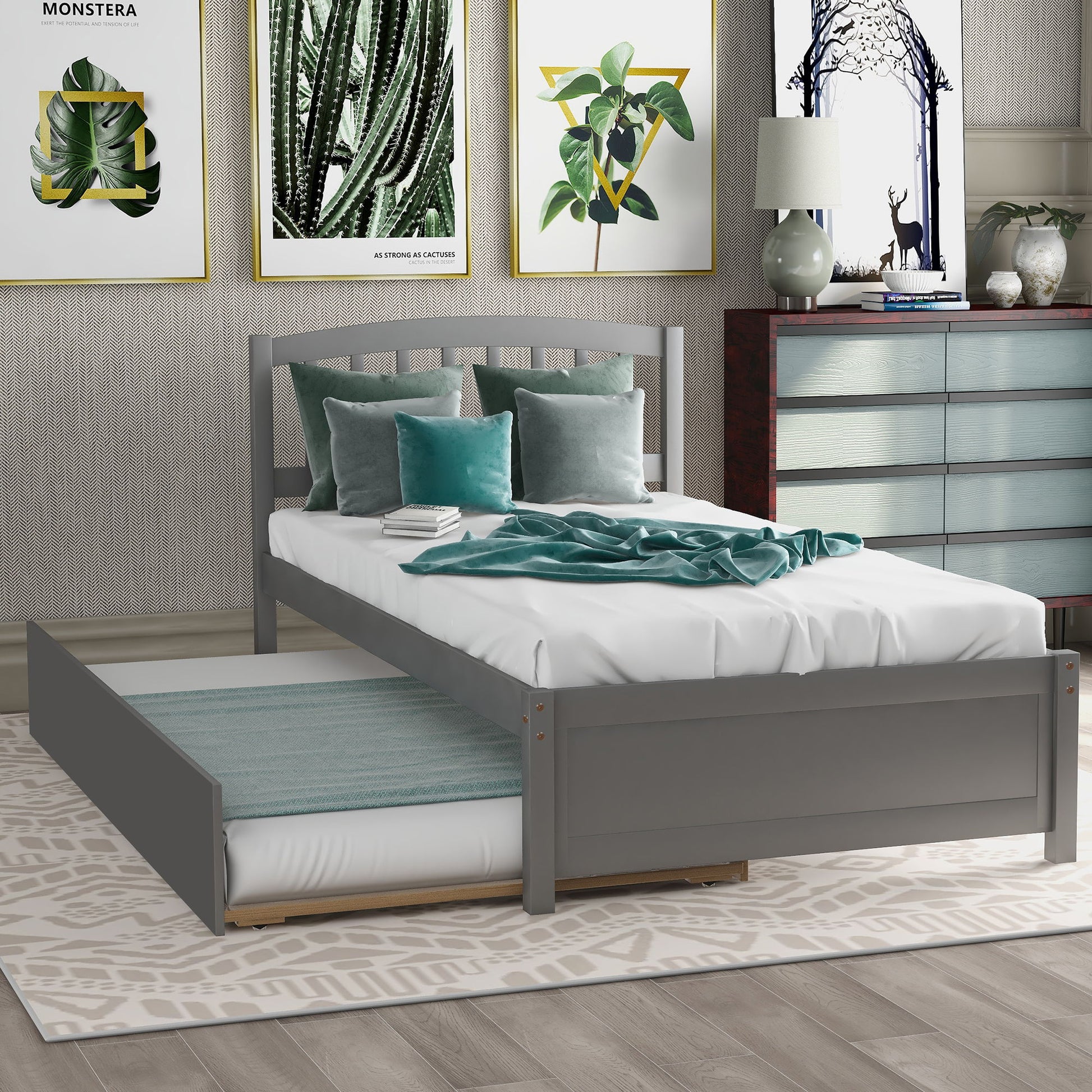 Platform Bed Wood Bed Frame With Trundle - The Sleep Loft - Online Mattress Showroom NYC