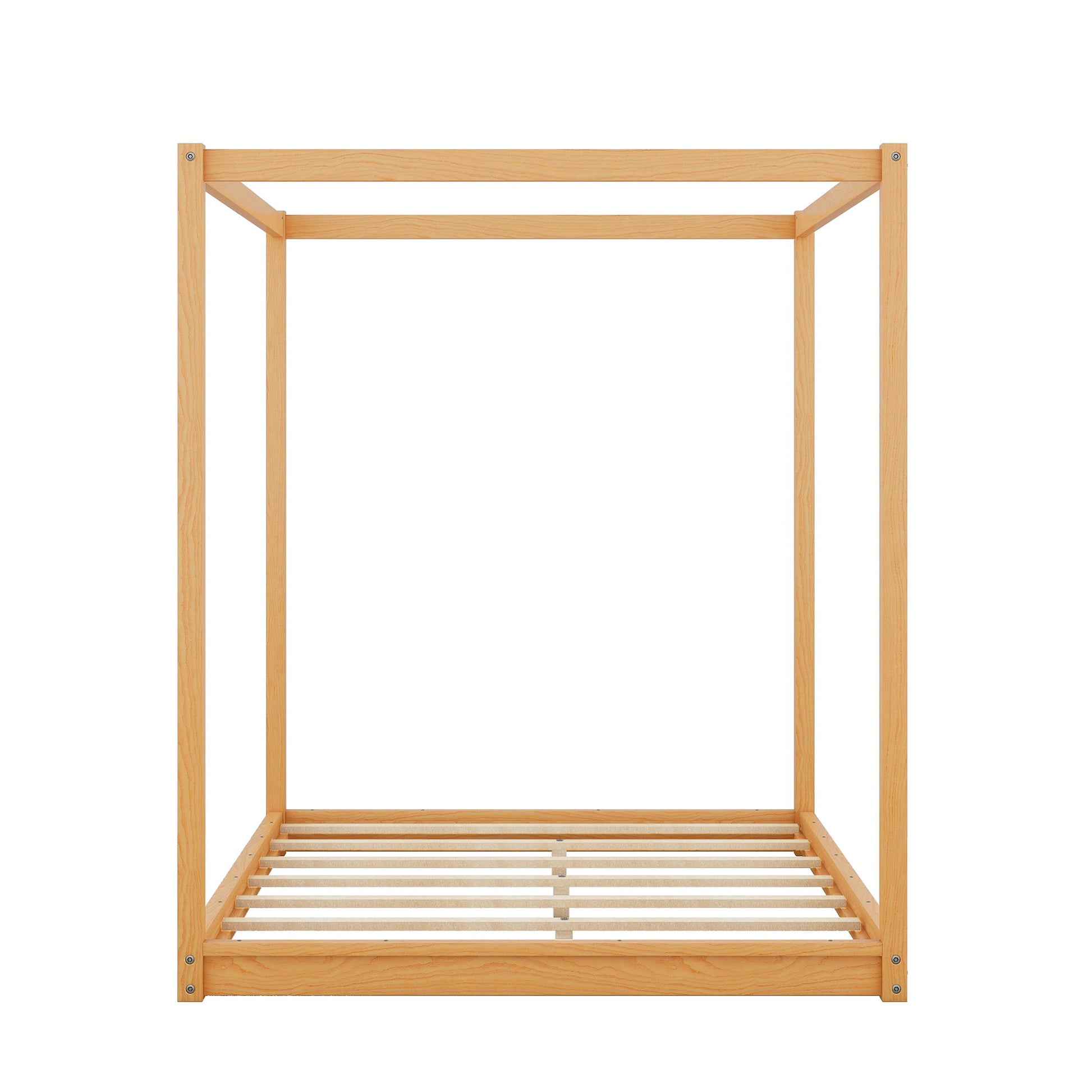 Wood Canopy Platform Bed With Support Legs And Airflow Slats - The Sleep Loft - Online Mattress Showroom NYC