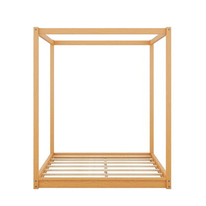 Wood Canopy Platform Bed With Support Legs And Airflow Slats - The Sleep Loft - Online Mattress Showroom NYC